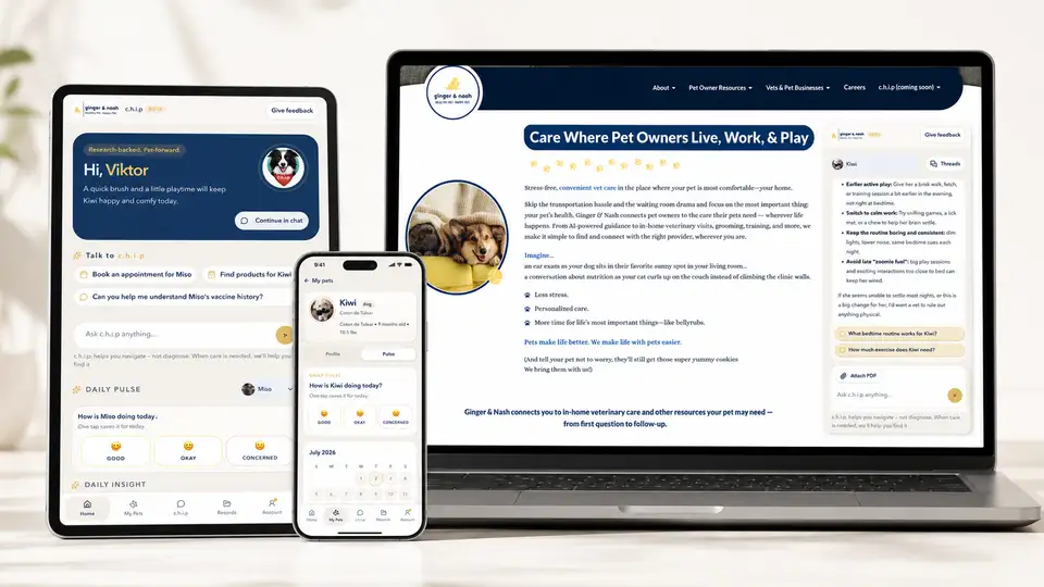 Ginger & Nash wide application screens