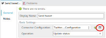 Anypoint studio, Twitter element properties