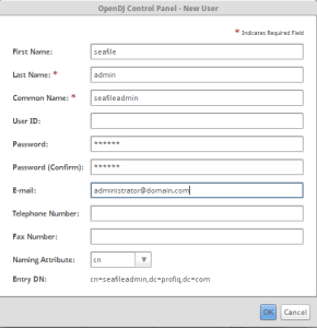 Creating new entry - example data.
