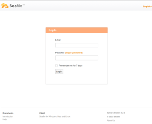 Figure 5: Seafile login web page.