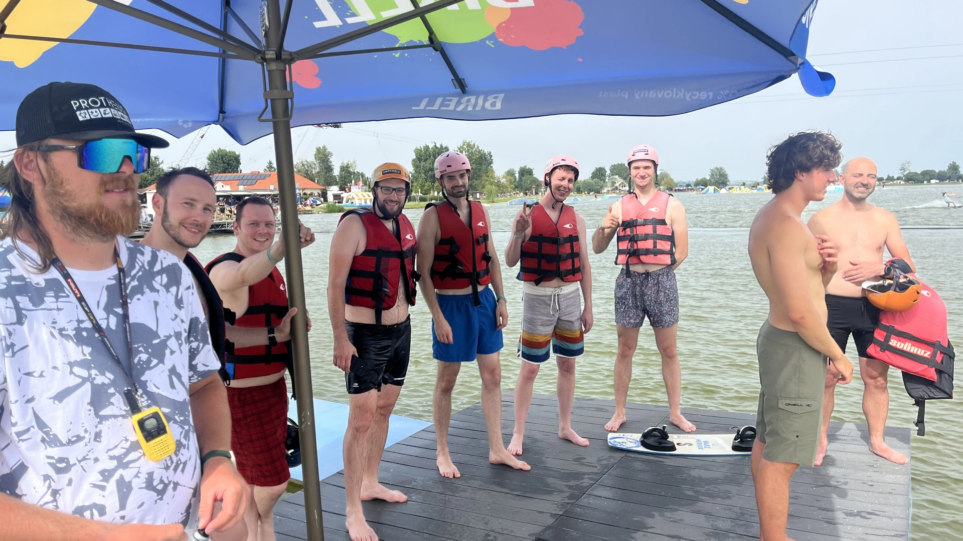 profiq team at a wakeboarding event
